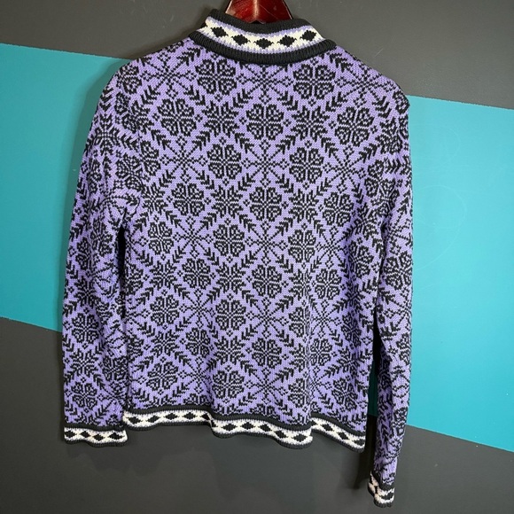 L.L. Bean Vintage Women’s Cotton Nordic Sweater Snowflake cottagecore size M - Picture 2 of 7